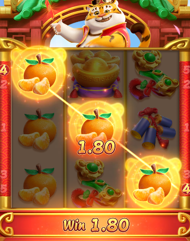 Fortune Tiger función bonus — multiplicador activo con símbolo Wild Tigre en múltiples posiciones